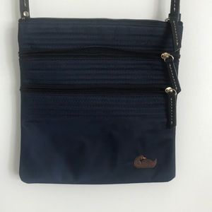 Dooney & Bourke Navy Nylon Triple ZIP Crossbody